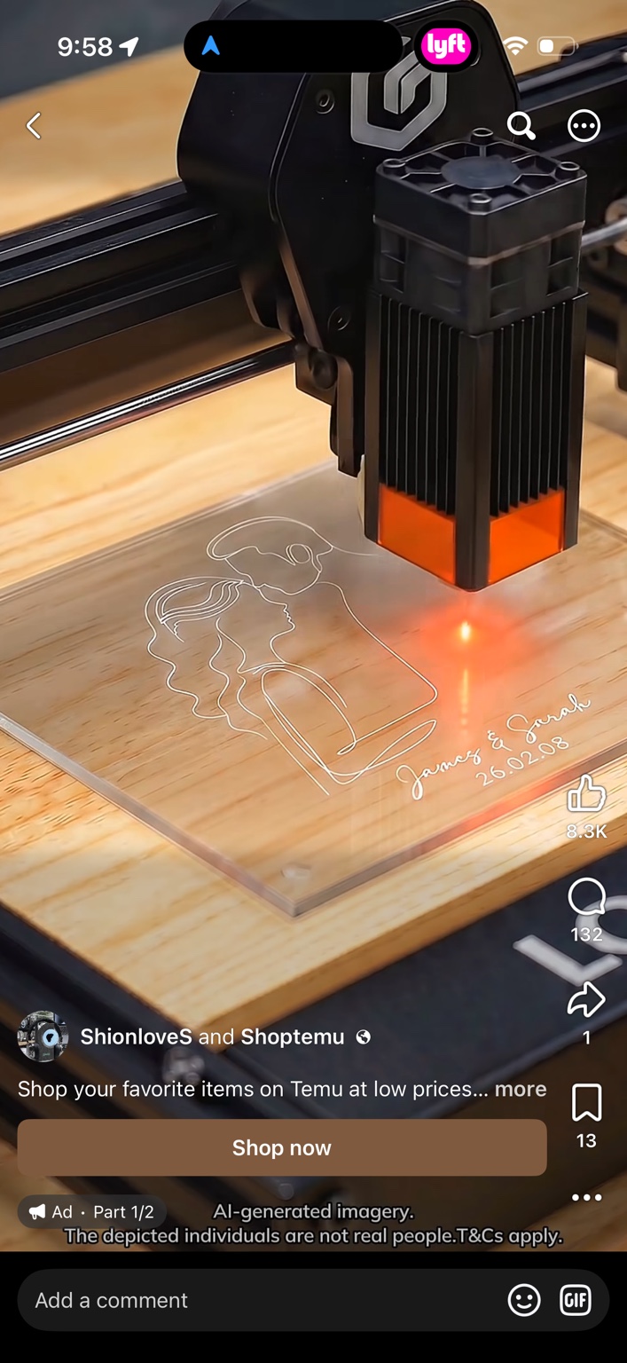 Laser engraving on acrylic