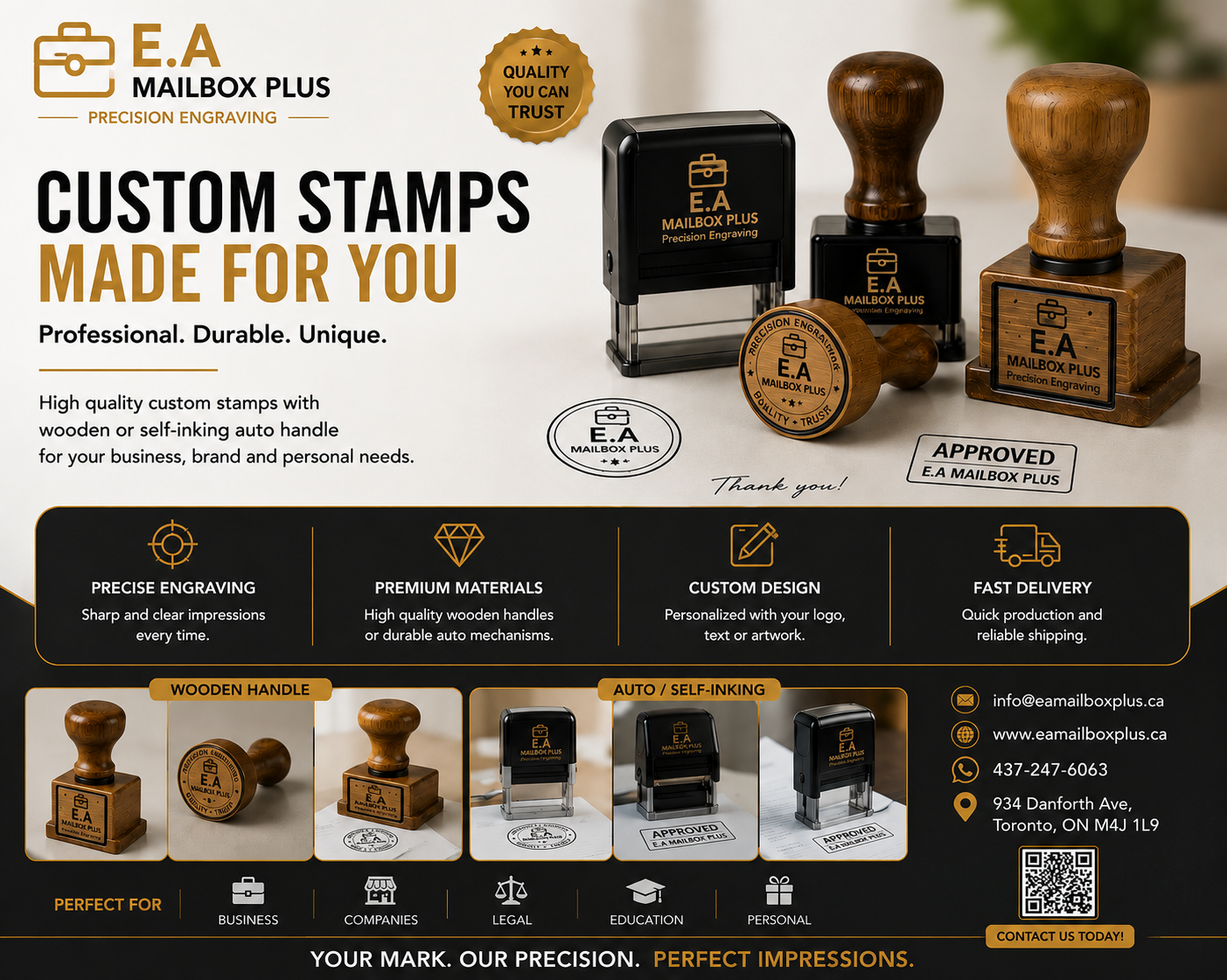 E.A MAILBOX PLUS custom stamp products