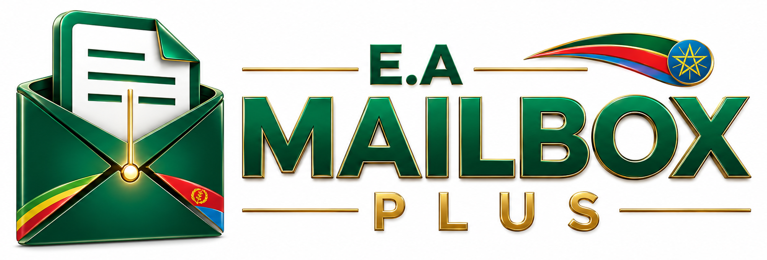 E.A MAILBOX PLUS logo